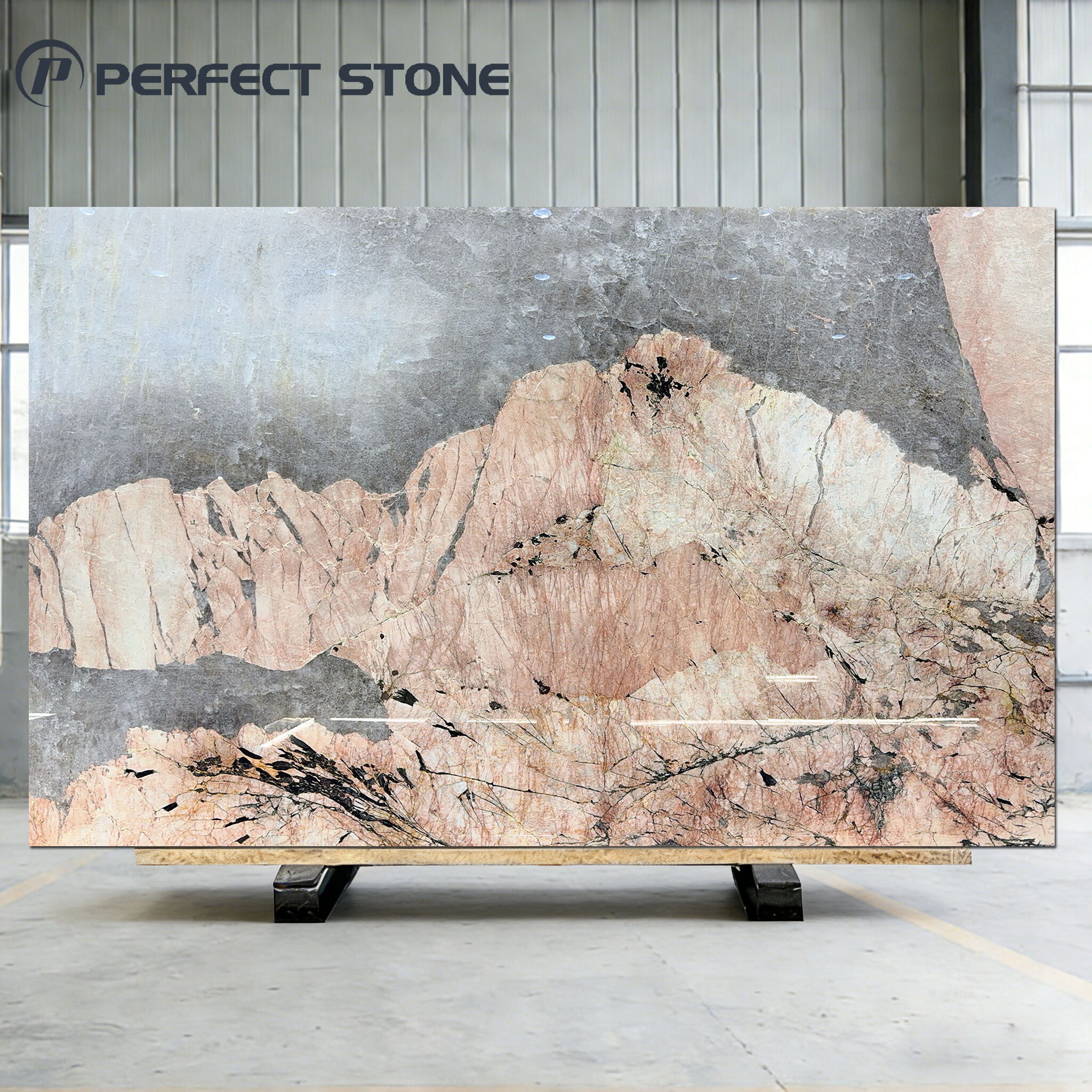 ستون بيرفيكت كوارتزيت باتاغونيا الوردي الشفاف الفاخر عالي الجودة للأعمال الخاصة بالفيلات الراقية