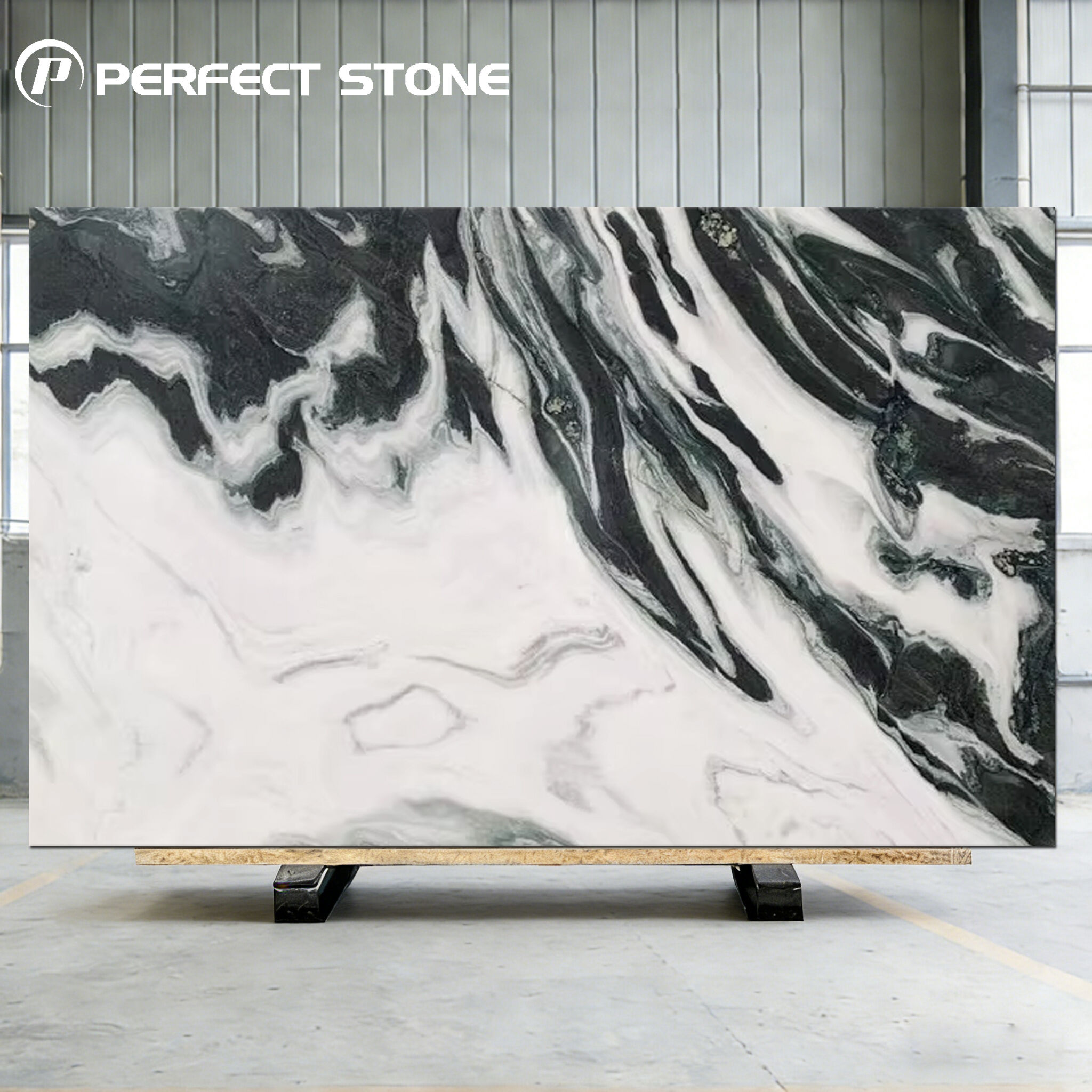 Panda White Marble Slab for Luxury Interior Projects