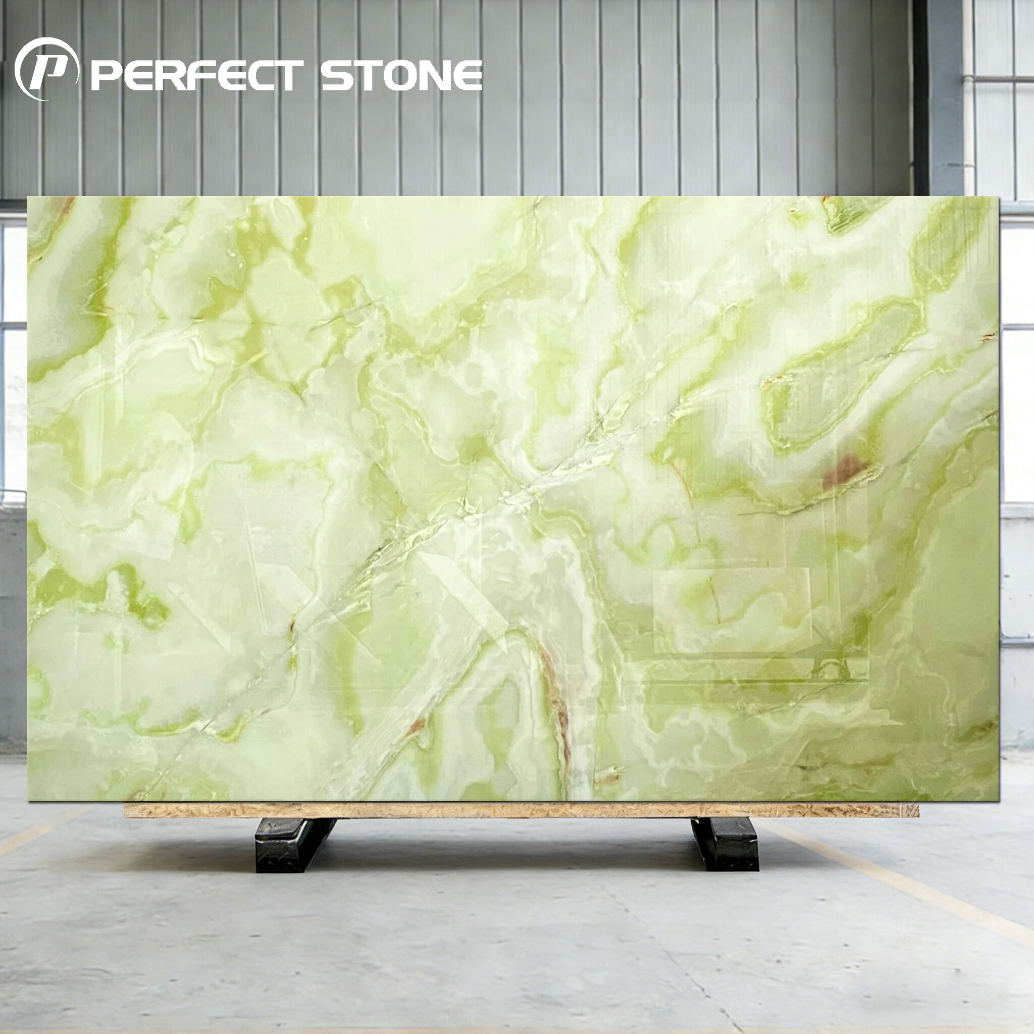 Naturalny Zielony Onyks Marmurowy Kamień do Obróbki Ścian