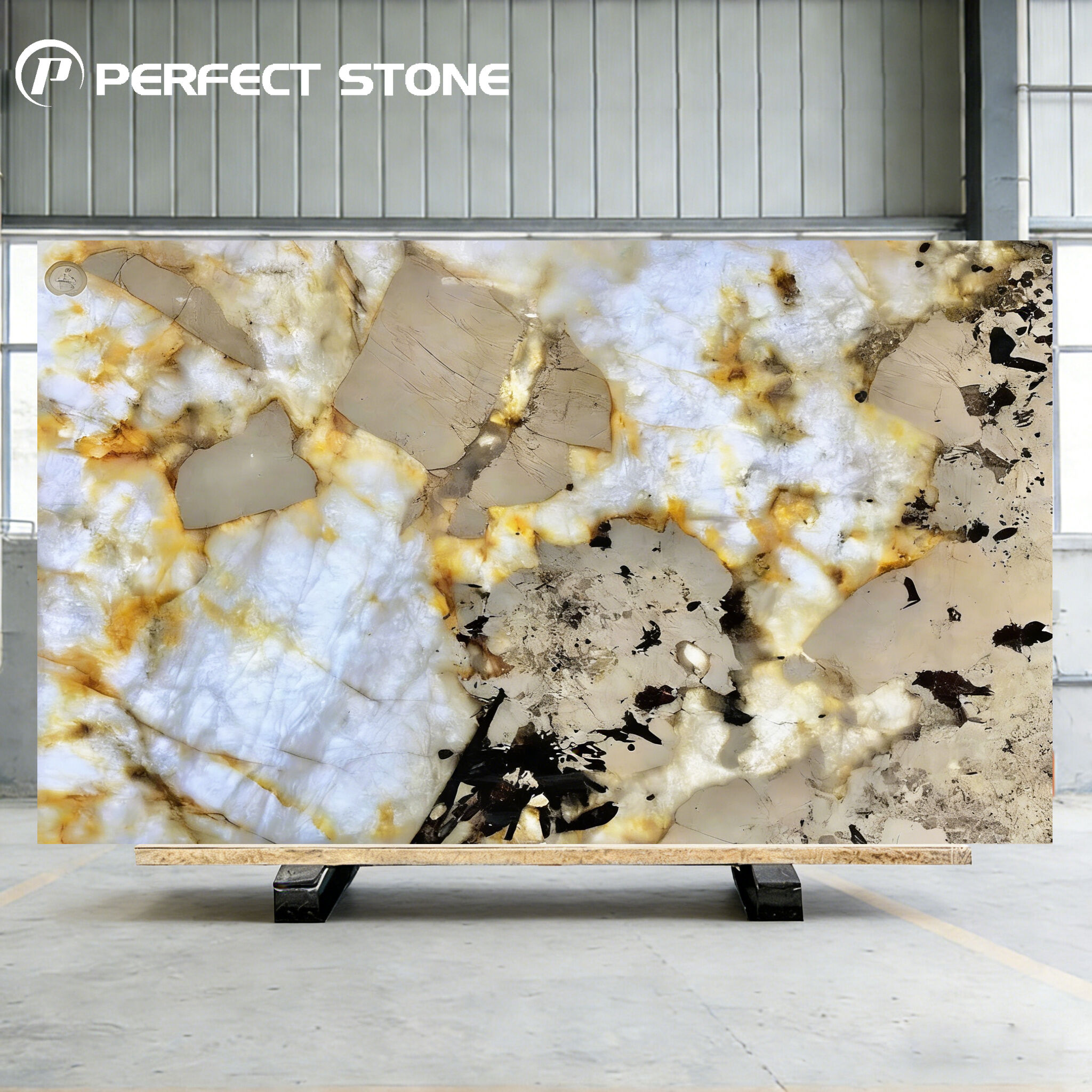 Backlit Patagonia Granite Stone Slab for Villa Decoration