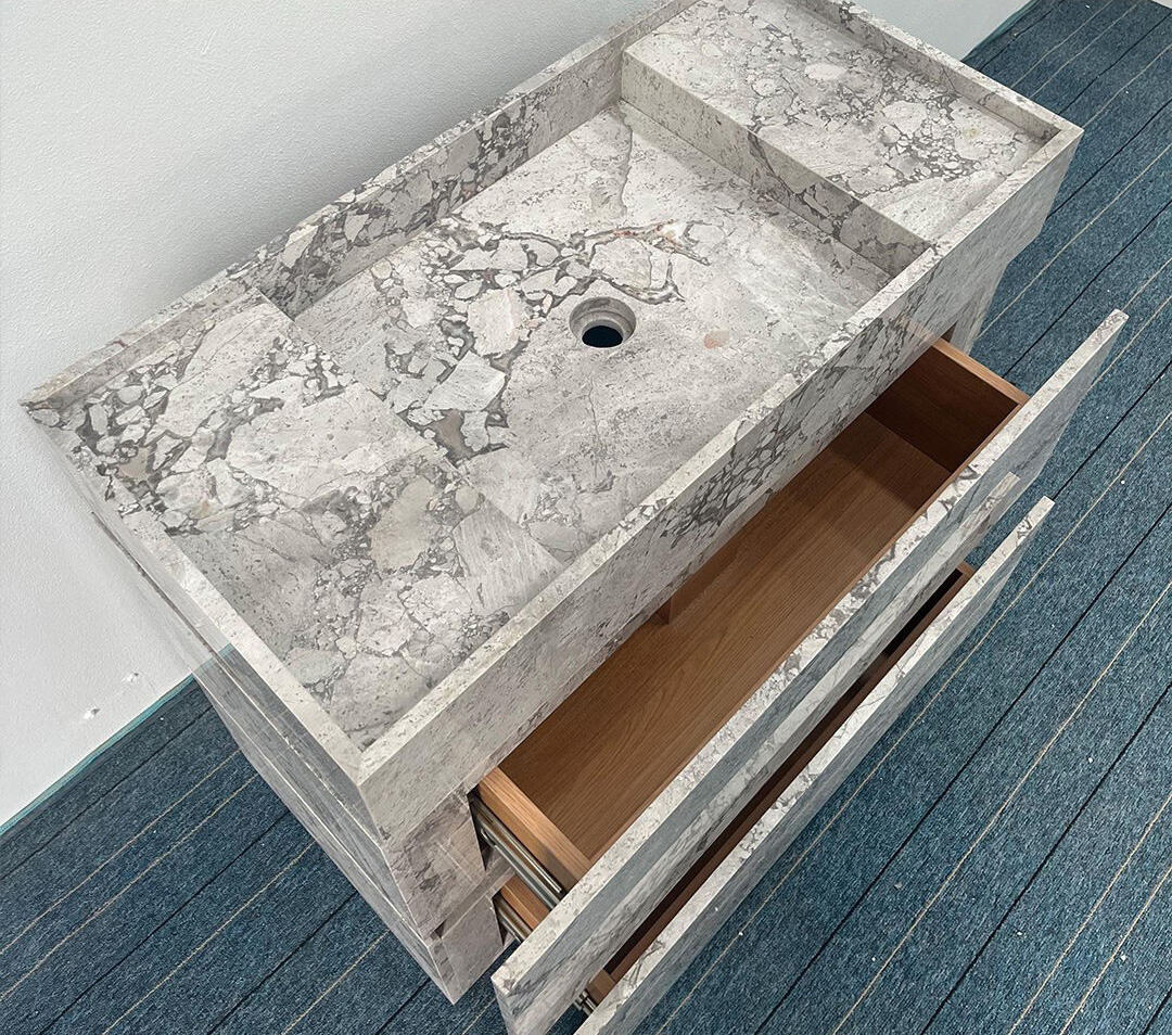 PerfectStone Fluted Manity with Marble Top for High-end Villa Hotel Project