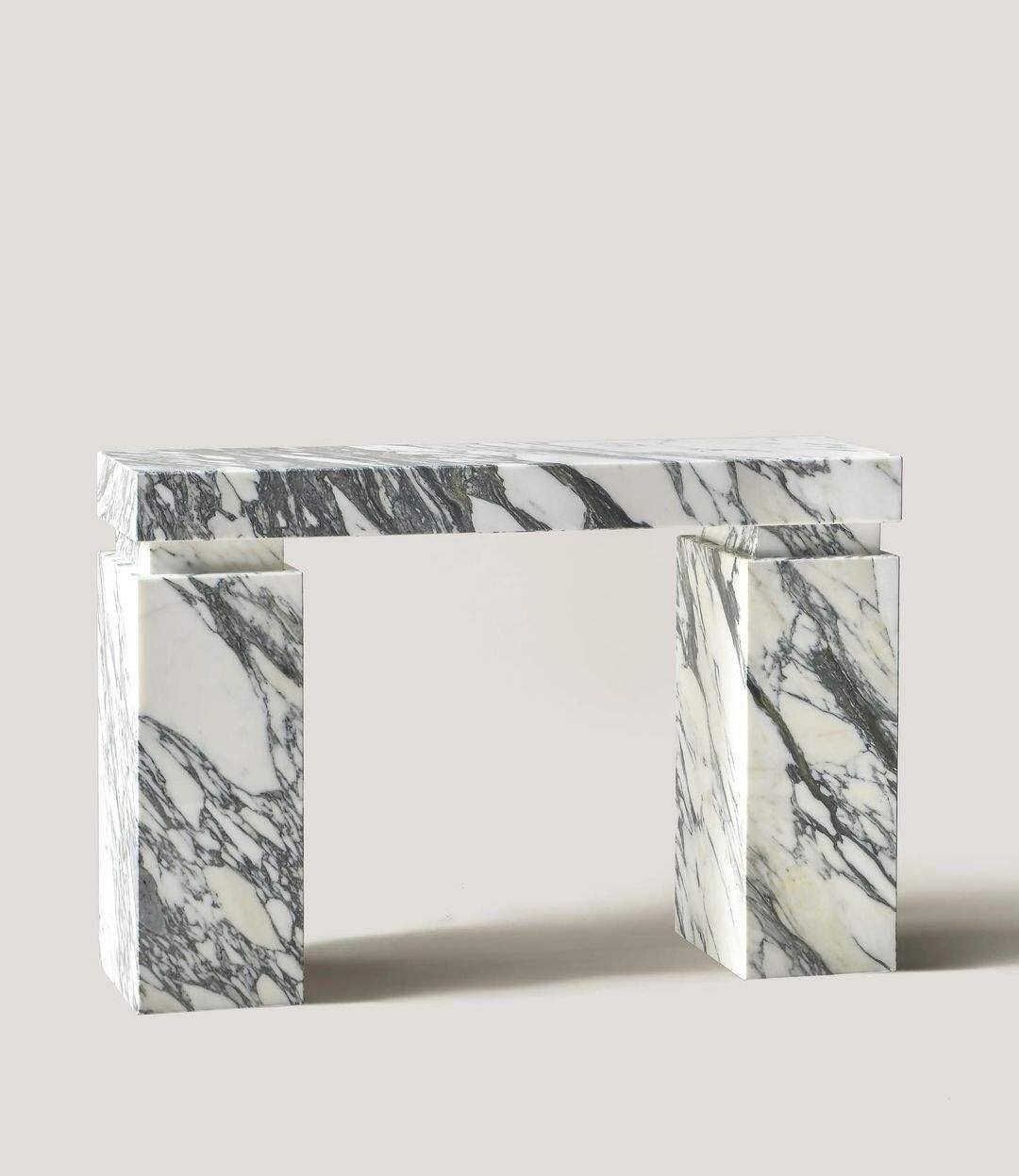 PerfectStone Luxury Eco-Friendly na natural na istilo ng arabescato marble console table para sa konstruksyon ng looban