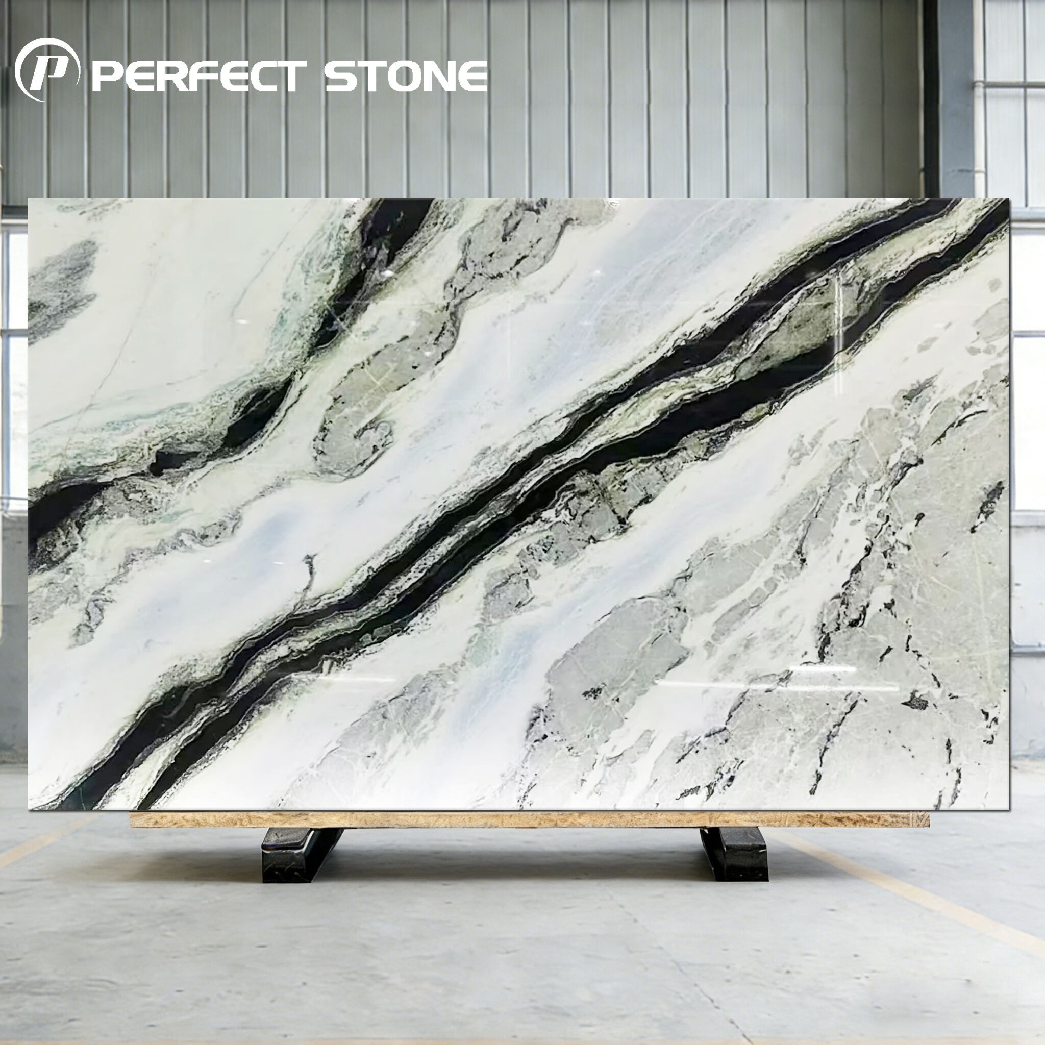 Panda White Marble Slab for Luxury Interior Projects