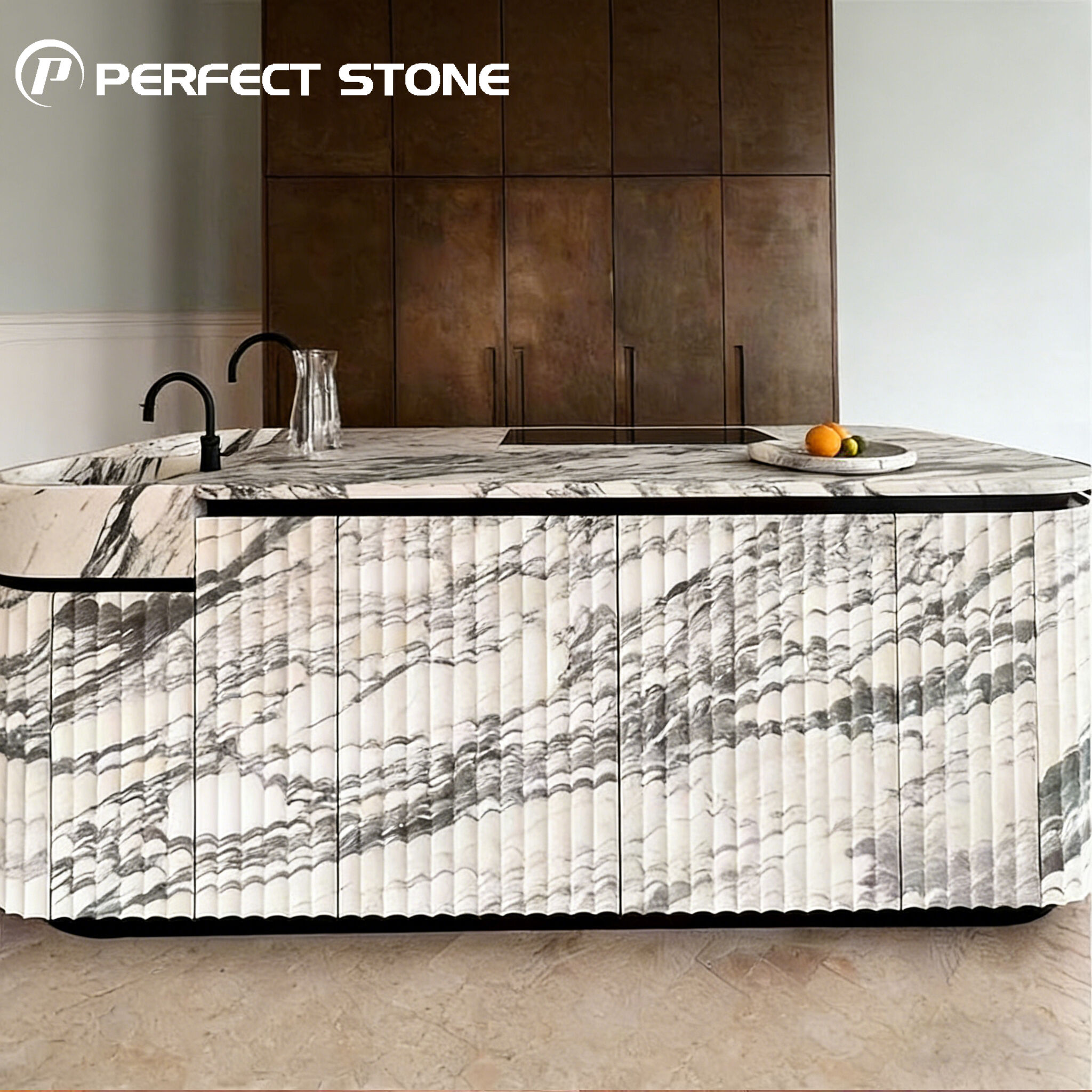 PerfectStone Wholesale Natural Arabescato Marble Bench Top for High-end Villa Hotel Construction