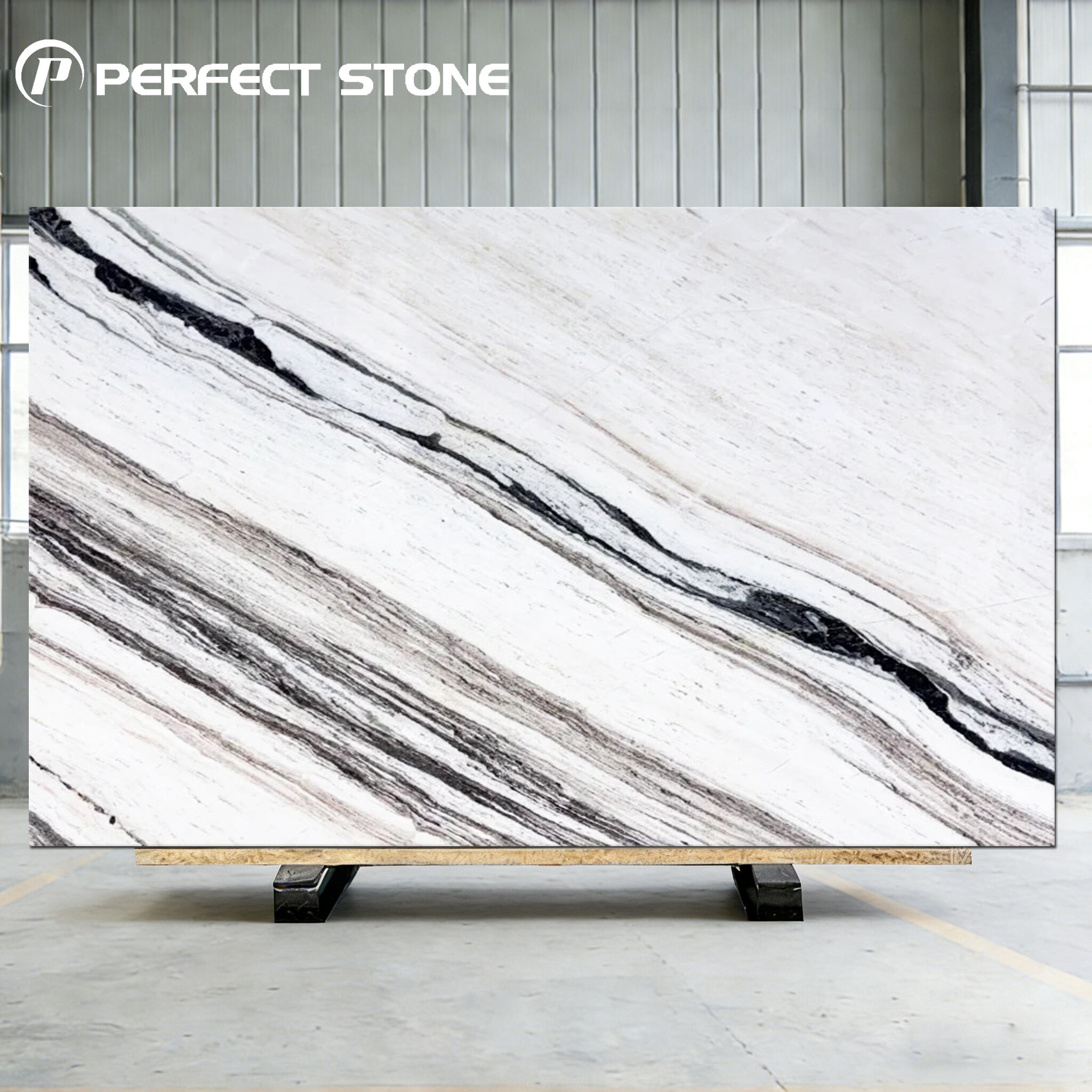 Panda White Marble Slab for Luxury Interior Projects