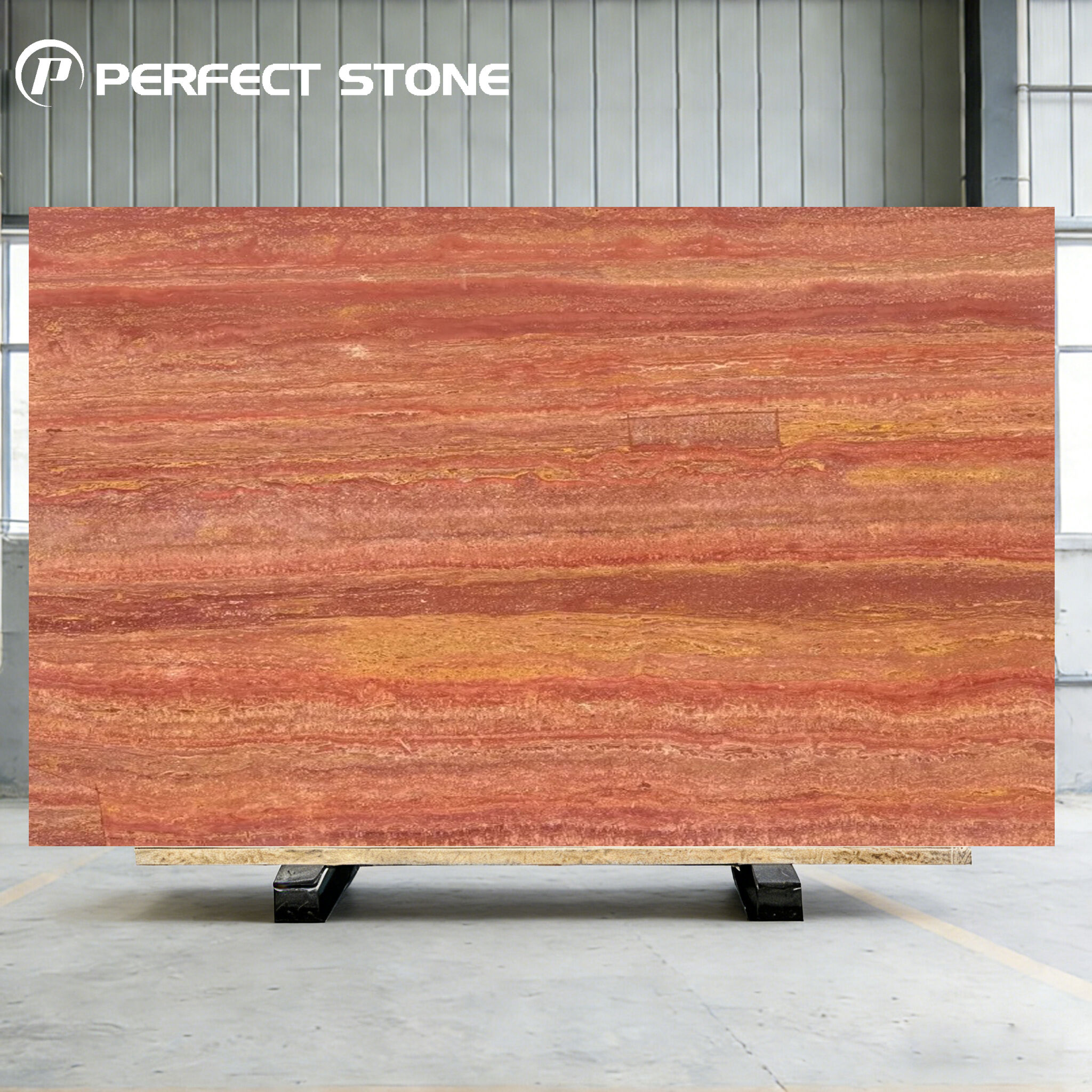 Groothandel premium rode travertijnplaat voor gebouwconstructie en exterieurprojecten