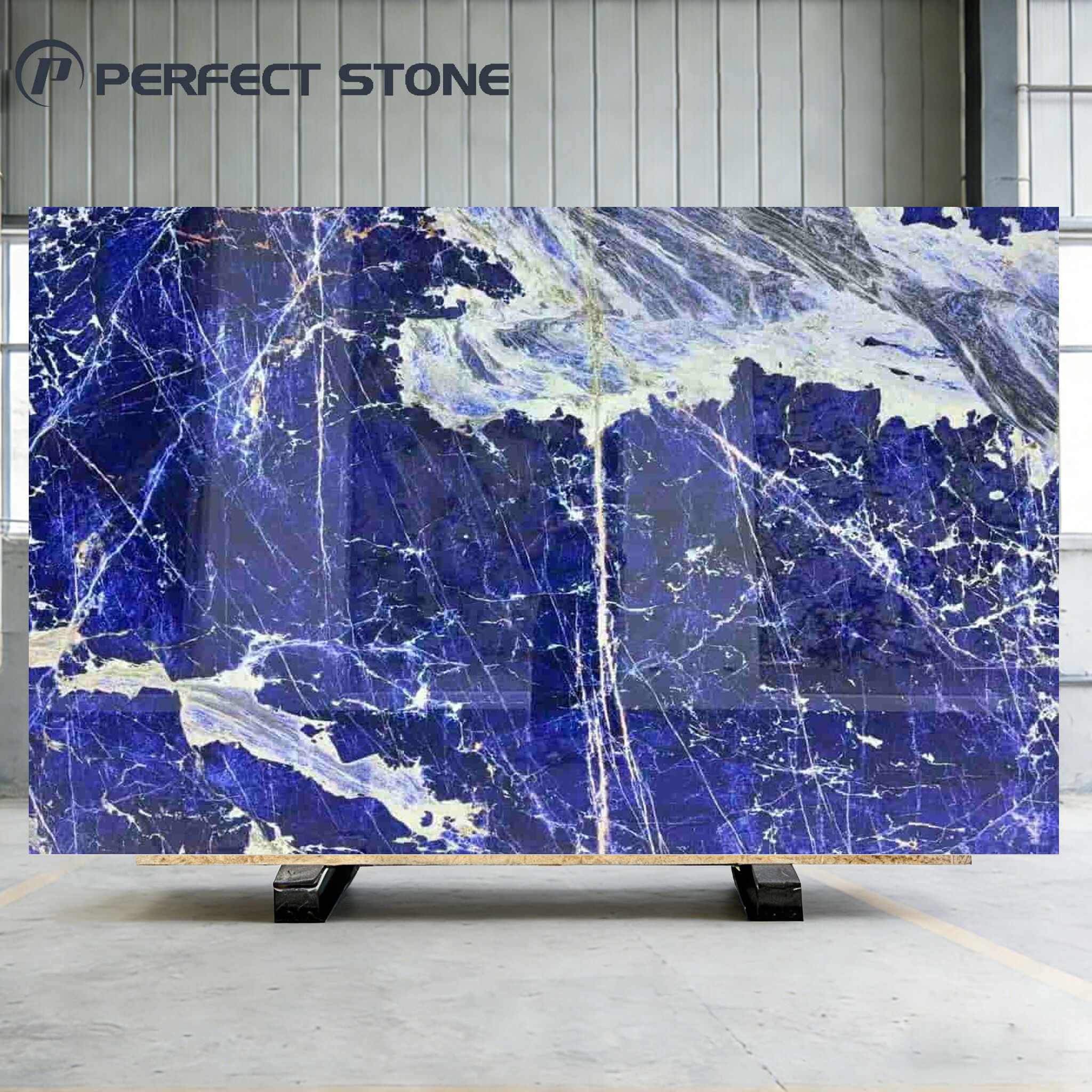 Perfectstone Natural Luxury Lake Blue Cloisonne Stone Slab for High-End Villas and Hotels