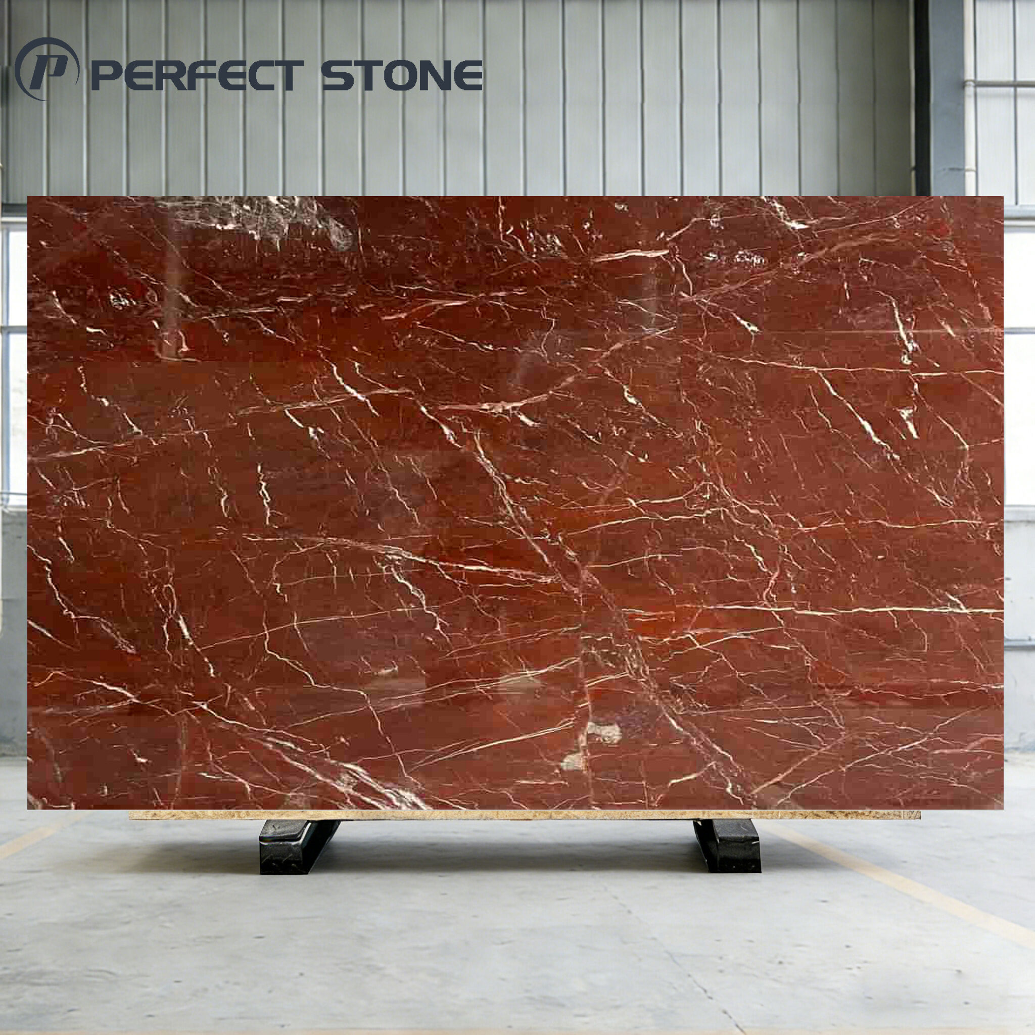 PerfectStone عمده‌فروشی سنگ مرمر لوکس روسو لوانتو برای پروژه‌های مدرن و لوکس ویلا و هتل