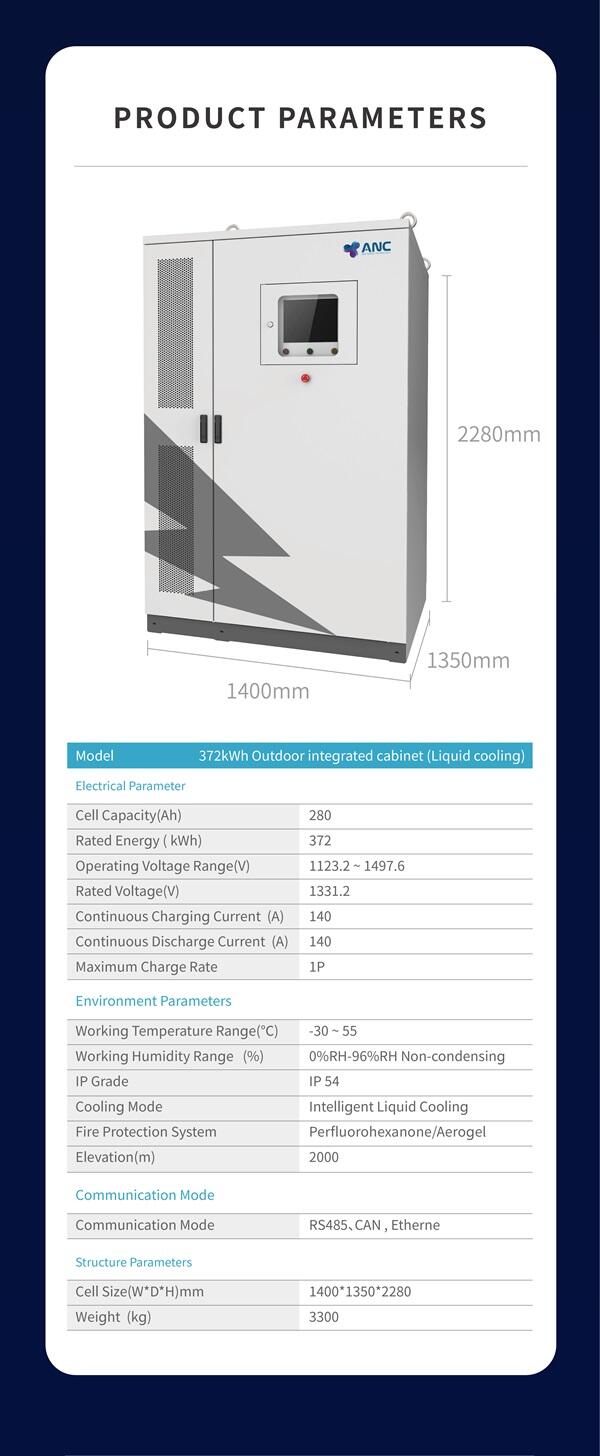 232kWh 372Wh Outdoor integrated cabinet (liquid cooled) supplier