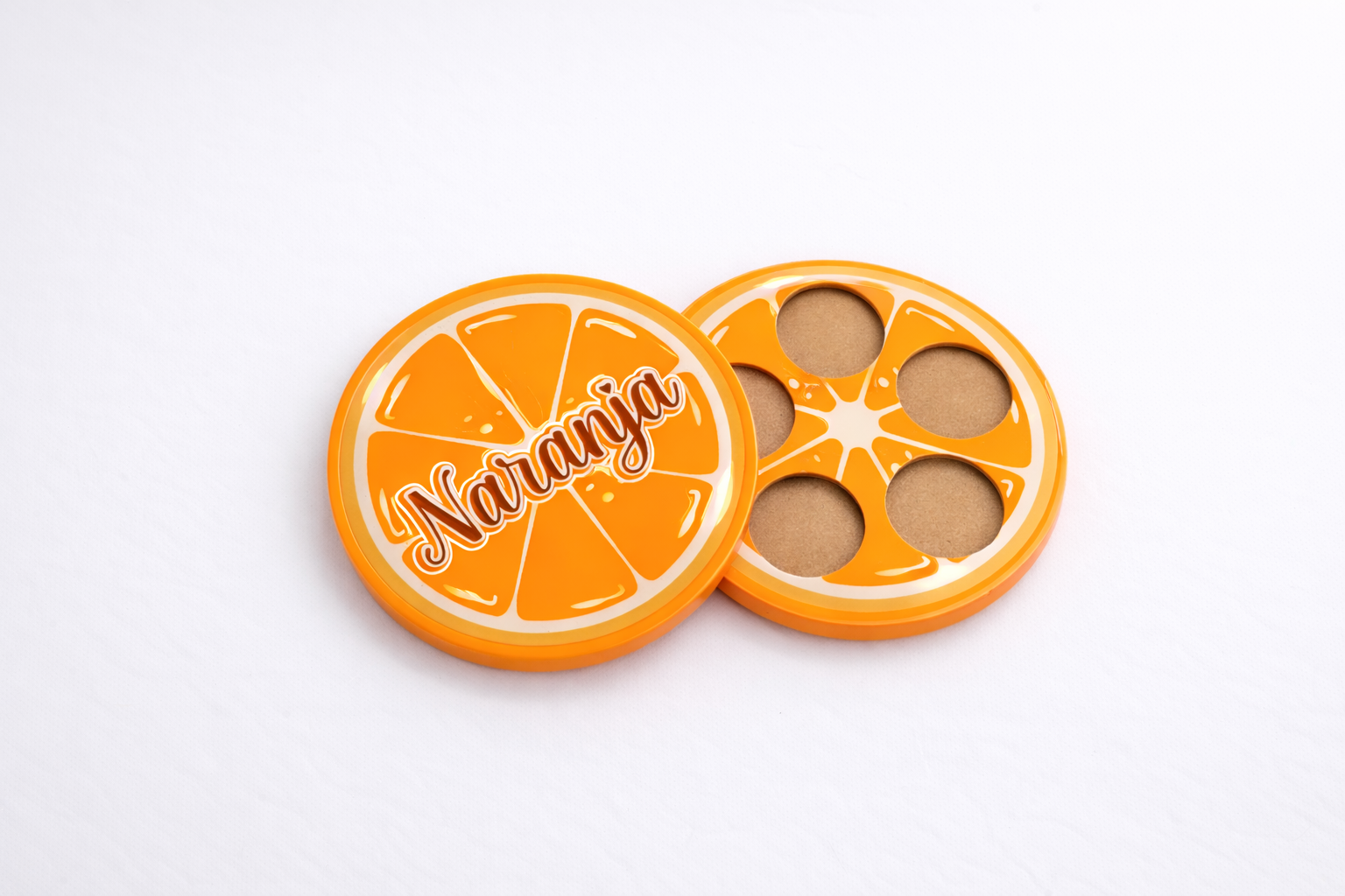 Custom Fruit-Inspired Eyeshadow Packaging with Paperboard Basket Display