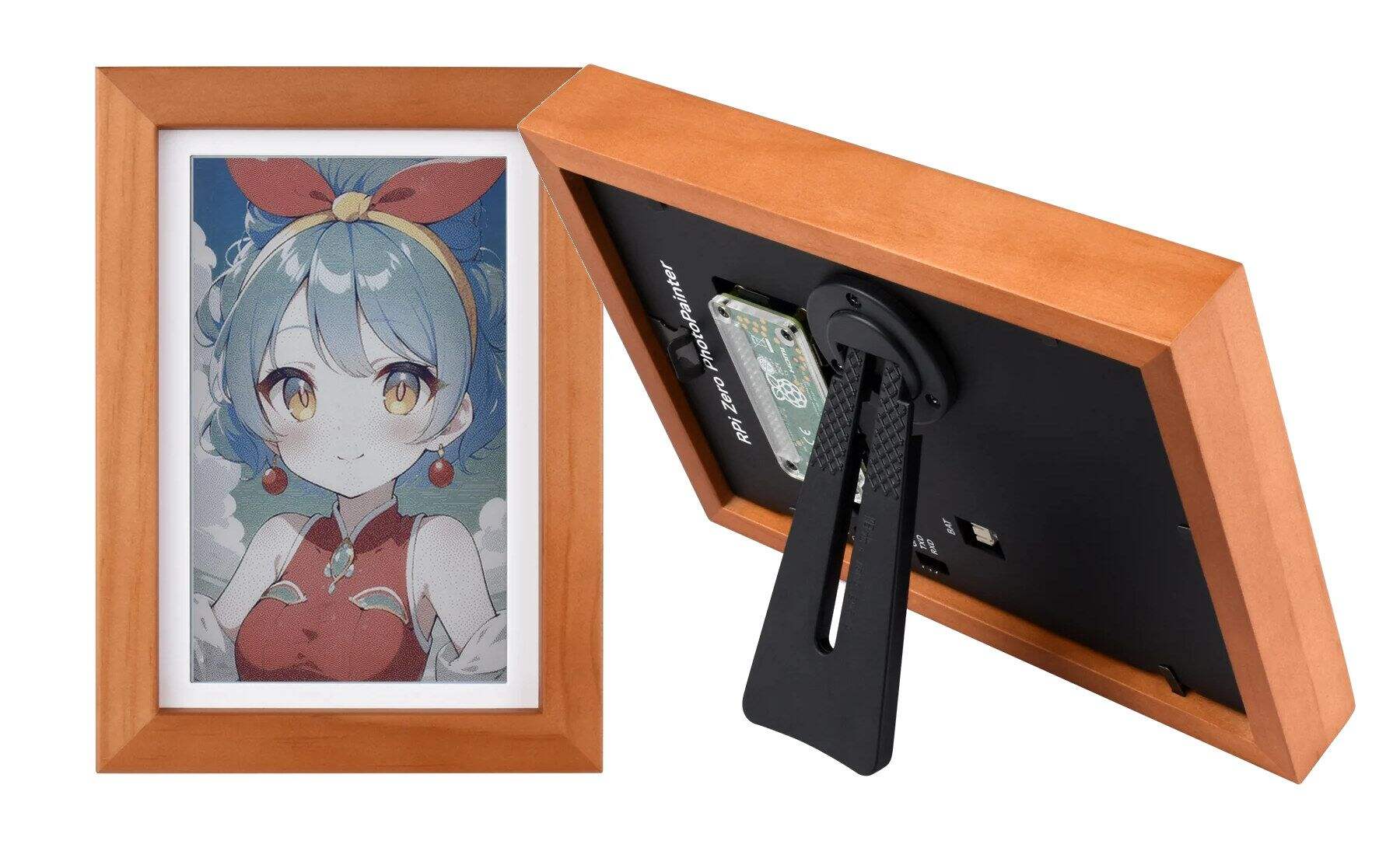 Waveshare 7.3-inch Full-Colour E-Paper Photo Frame, specifically designed for the Raspberry Pi Zero