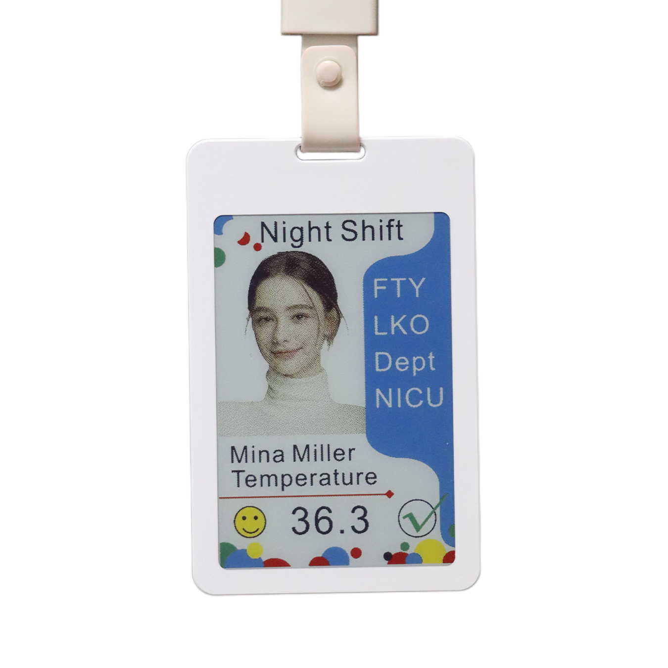 Six-colour display 3.6-inch e-ink electronic ID badge