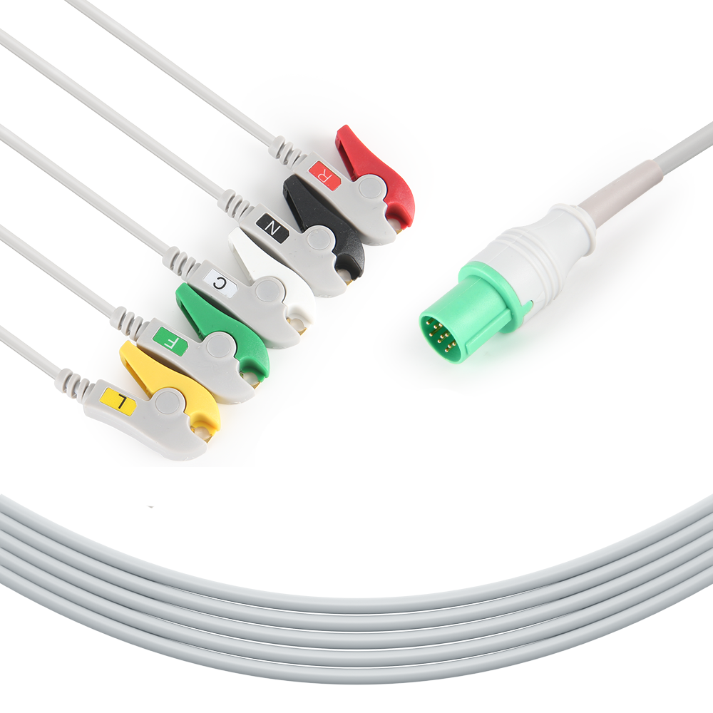 Hellige Compatible Direct-Connect ECG Cable / Grabber / 2.5M+0.9M / IEC