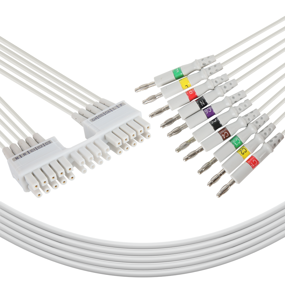 Mortara / Burdick Compatible EKG Leadwire / 4.0 mm Banana / 1.2M+0.8M / IEC