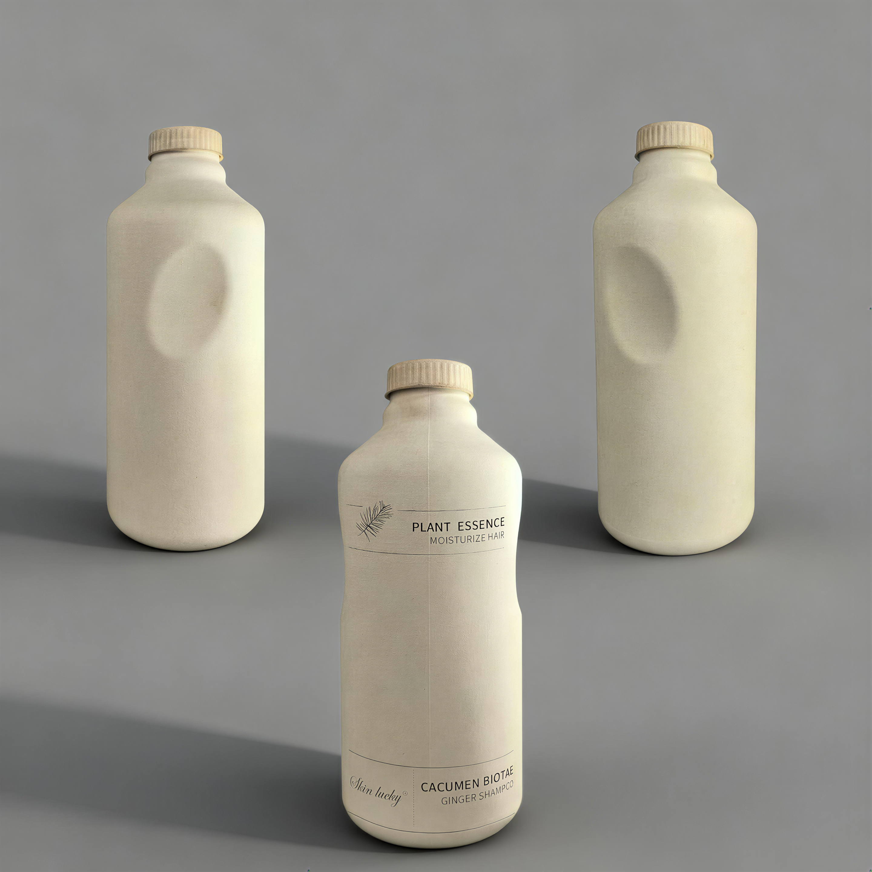 100%Biodegradable Pulp bottle for shampoo/conditioner/body wash/ lotion/drink/powder products
