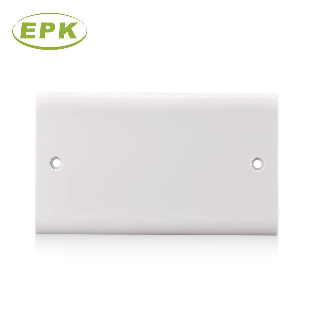 Standard Double Gang 3x6 Blank Plate (Model 2502) | White Bakelite Finish | 86mm x 146mm x 7.2mm | Safety Cover for British Standard Electrical Wall Boxes | Secure Screwed Installation