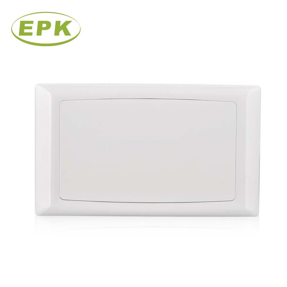 Double Gang 146mm x 86mm Rectangular Blanking Plate (Model 2602), Alpha Series, White PC Panel, Ultra-Slim 7.2mm Profile, Screwed Installation, Safe and Aesthetic Cover for Double Wall Boxes and Wiring Points