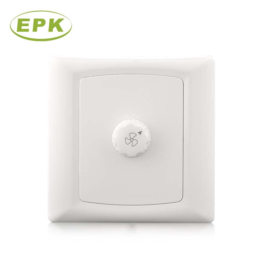 Alpha Series 10A Rotary Fan Speed Controller (Model 2862) - Single Gang, Variable Speed Control Switch, White PC Panel, Copper Terminals, BS EN 60669 Compliant | Premium Wall Mounted Regulator for Ceiling and Exhaust Fans | 86mm x 86mm Screwed Installatio