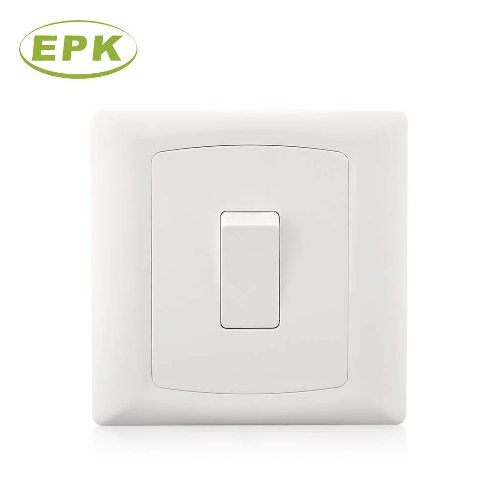 Minimalist 86mm x 86mm Single Gang 1 Way Light Switch (Model 2611), Alpha Series, 10A Rated, 220-250V AC, PC Panel, Copper Contact, 20,000 Cycles Lifespan, Screwed Installation, BS EN 60669-1 Compliant Wall Switch for Simple Lighting Control