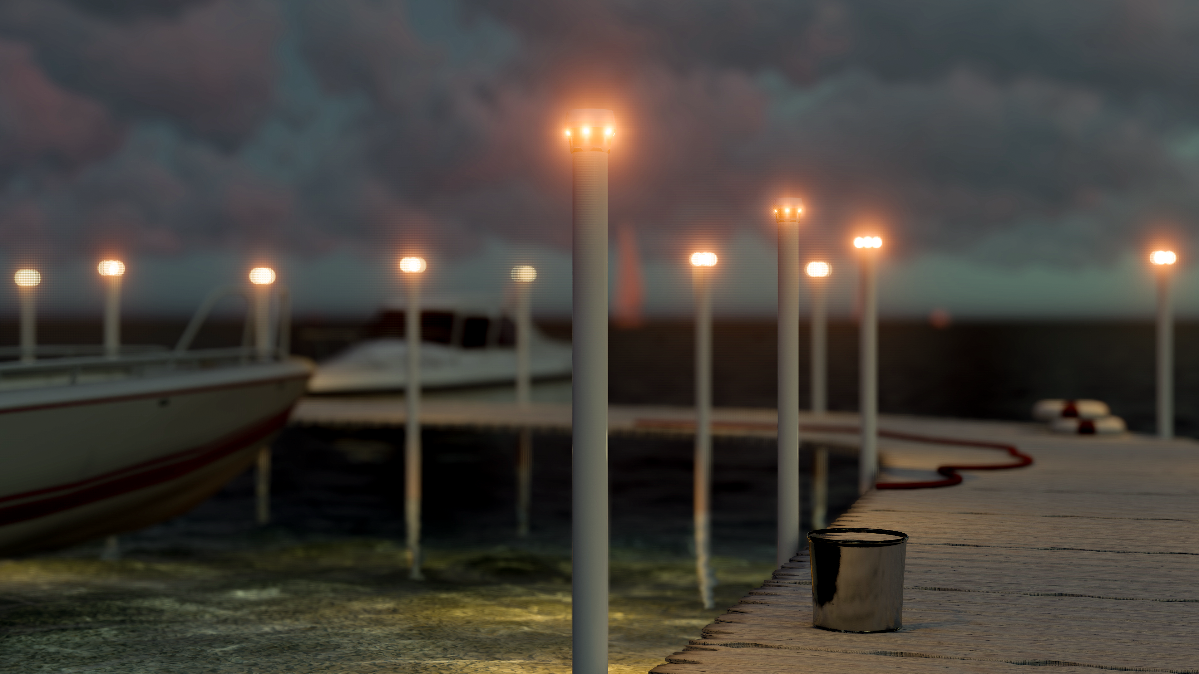 Marina Bright Pro Solar Dock Lights IP65 Waterproof Wireless Lighting for Safe Night Time Boating