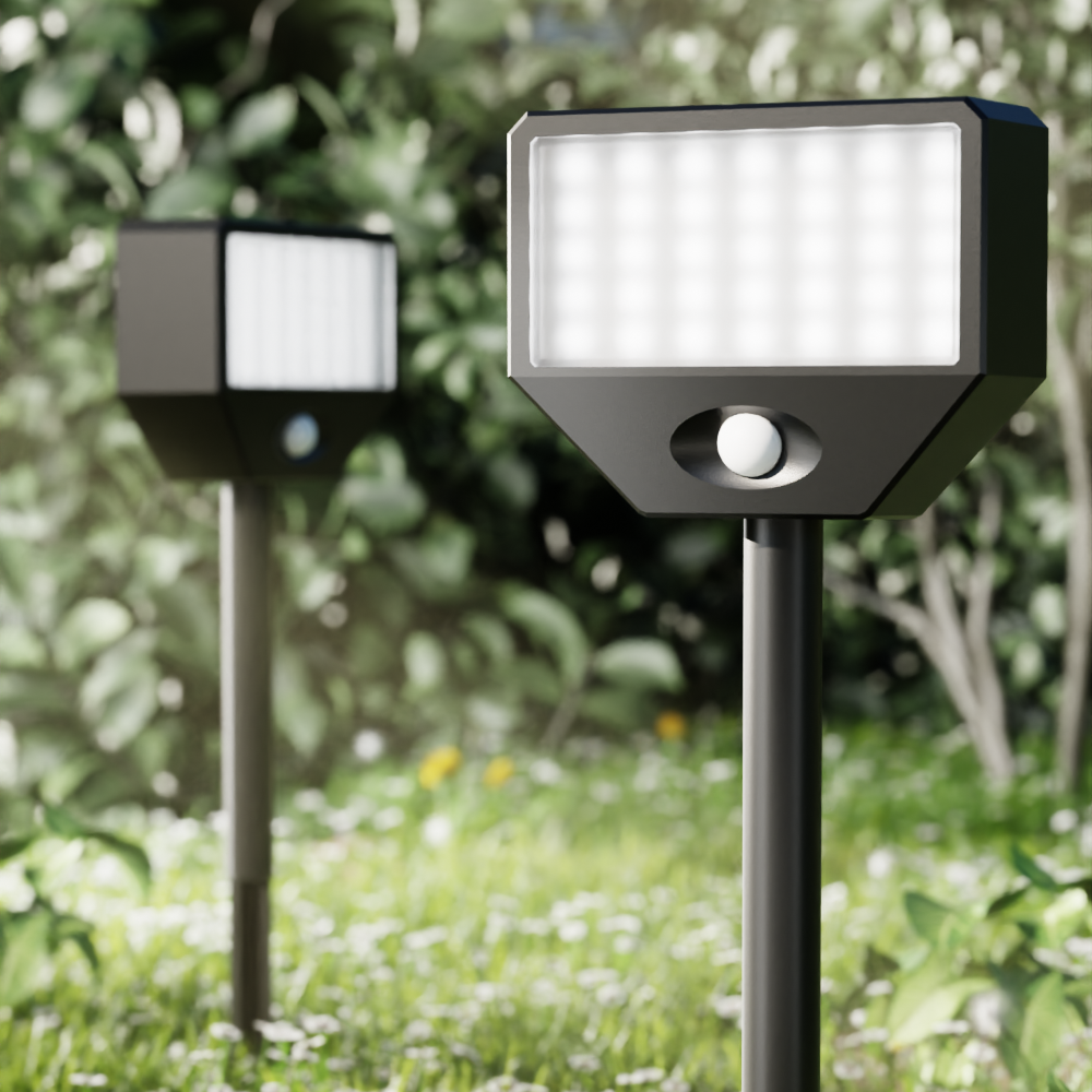 2-in-1 Solar Lawn and Wall Lights with Motion Sensor Outdoor Decorative with Intelligent Linkage