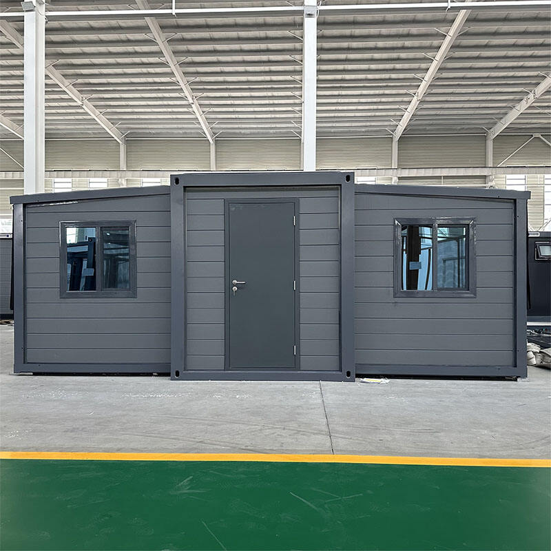 Nhà container lắp ghép nhỏ có thể tùy chỉnh có thể gập lại 20ft 30ft 40ft Các tùy chọn có sẵn 1 2 3 Phòng ngủ có phòng tắm Bếp Phòng khách Thiết kế cánh đôi có thể mở rộng