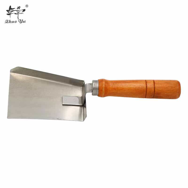 Wooden Handle Stainless Steel Beehive Shovel with Queen Excluder Function - Essential Beekeeping Tool