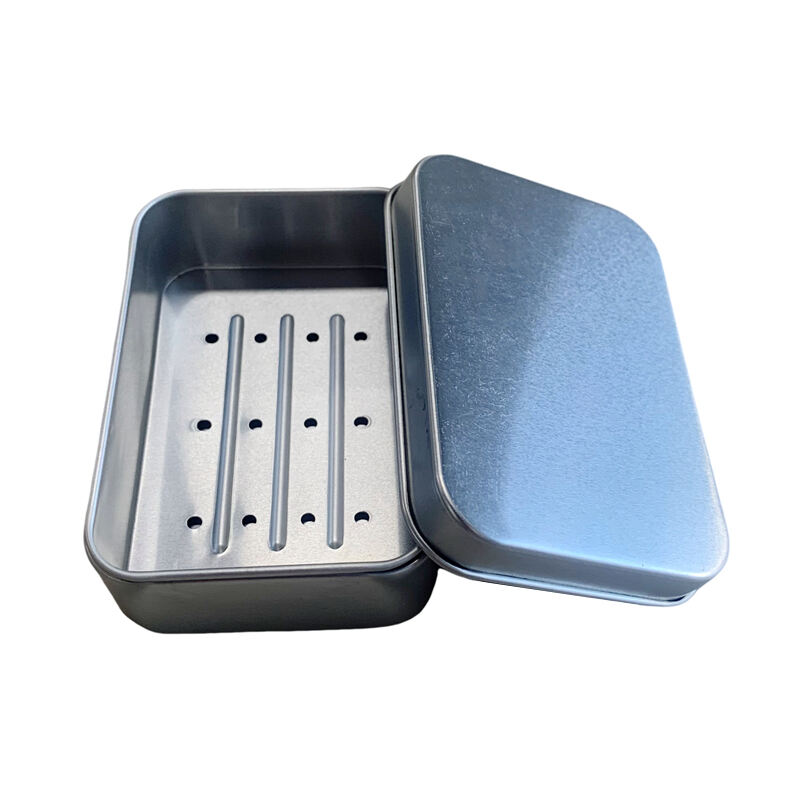 Square aluminum soap tin