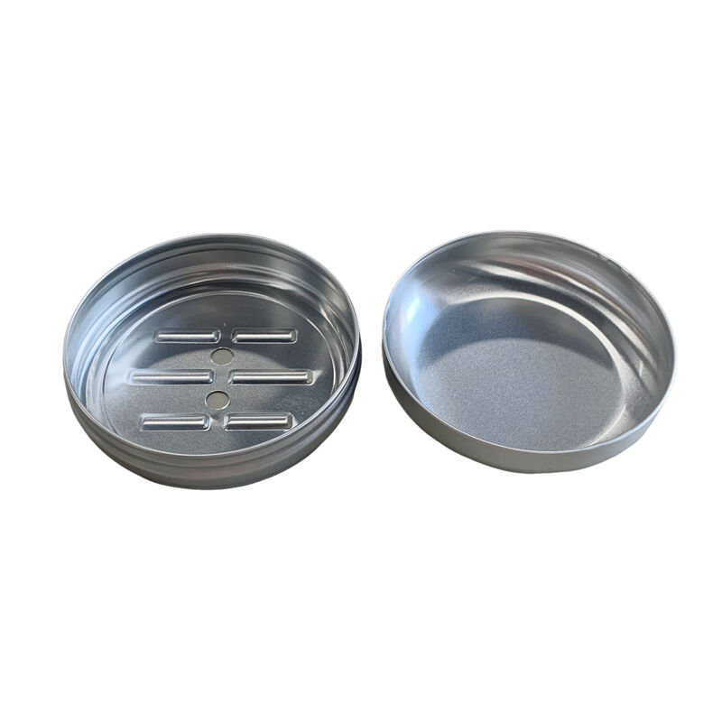 Round aluminum soap tin