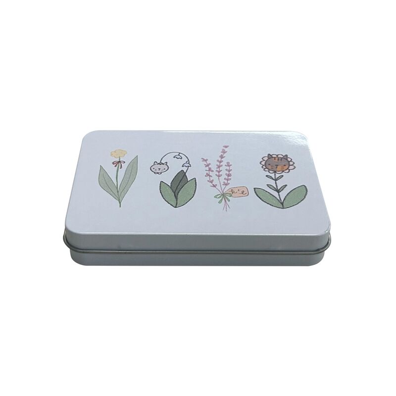 In stock hinge tin box with customize UV print on top