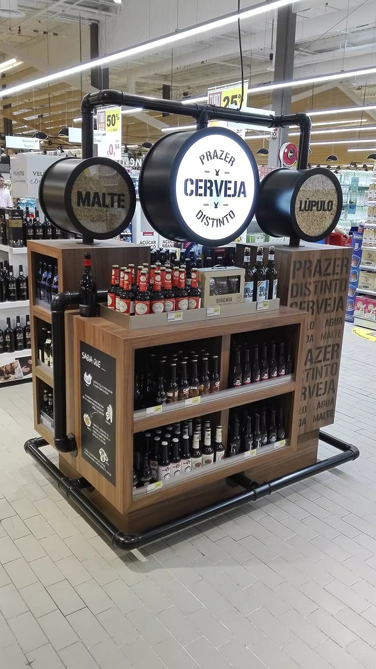 apache customized floor standing wood beverage whisky bottle display rack durable with painting finish grocery wine store-6