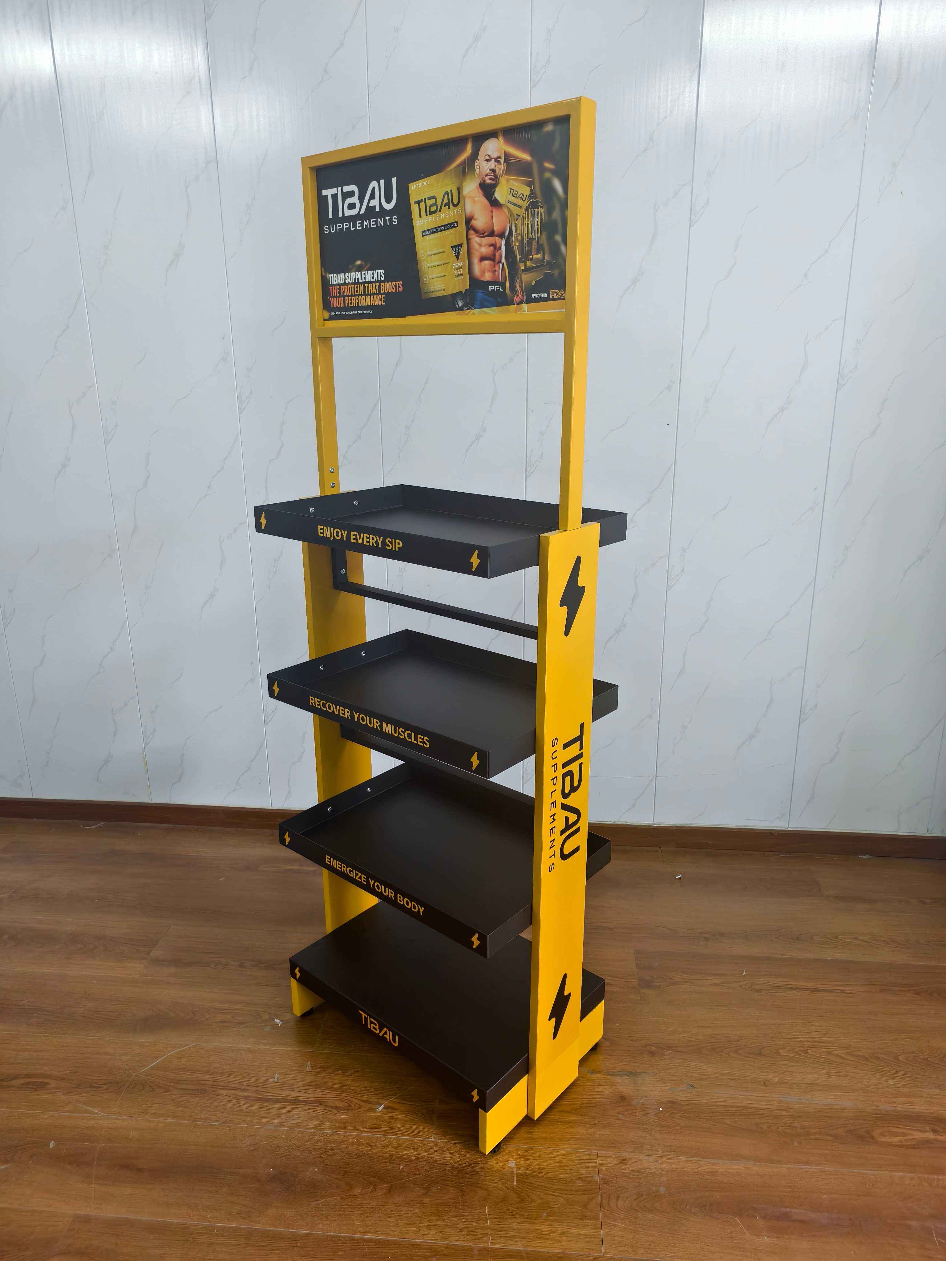 TIBAU Supplement Display Rack: Amplifying Brand Visibility and In-Store Product Showcase-2