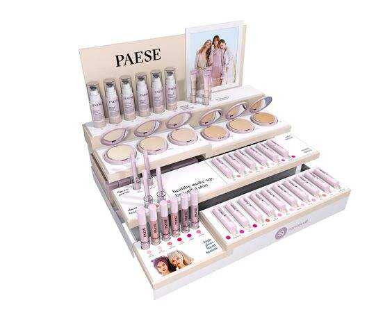 Présentoir sur mesure pour beauté et soins de la peau, support d'affichage de maquillage de comptoir pour marché de détail et boutique