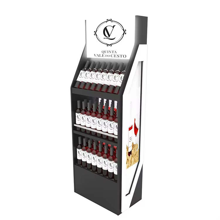 Customized Free Standing Stackable Supermarket Beverage Stand Bottle Juice Display Stand for Orange Juice supplier