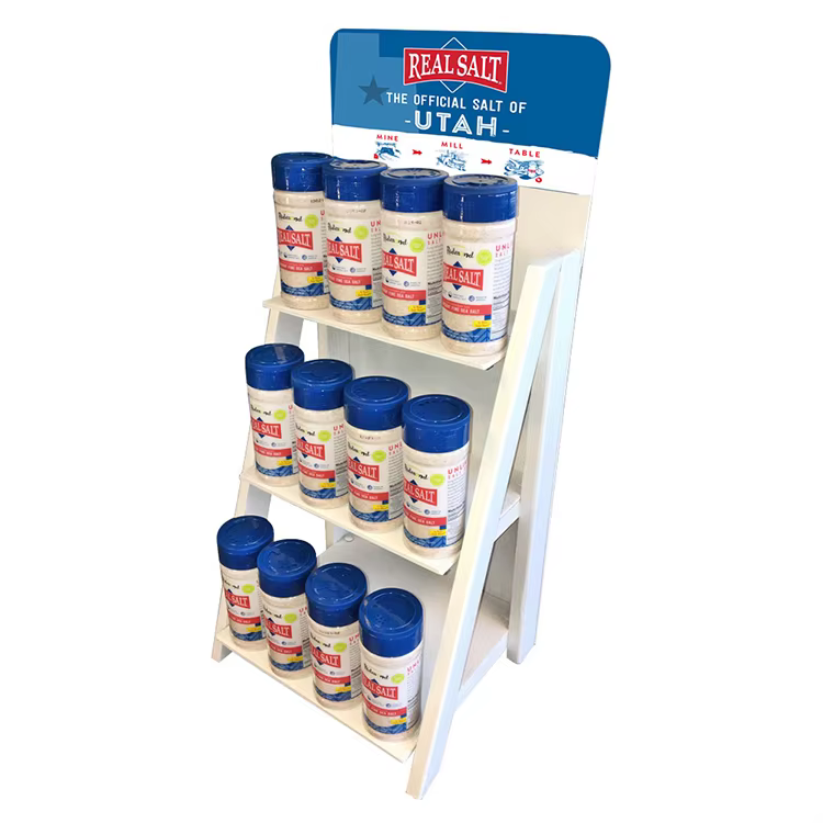 New Arrival Wood Beverage Bottle Display Rack Beer Floor Display Stand for Grocery Store