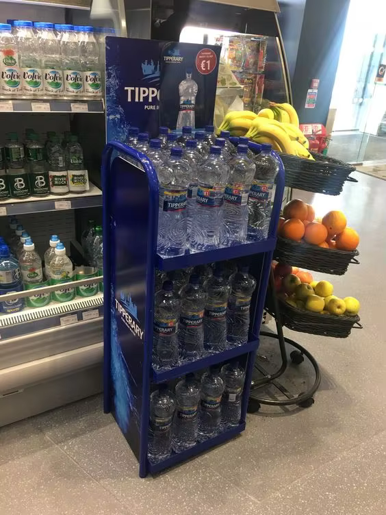 apache fashion mineral water display rack customizable floor type for hot stores in supermarkets-1