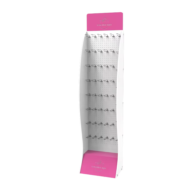 Apache Customized Pegboard Cellphone Accessories Display Stand With Hooks for Phone Case Cables Chargers Power Bank factory