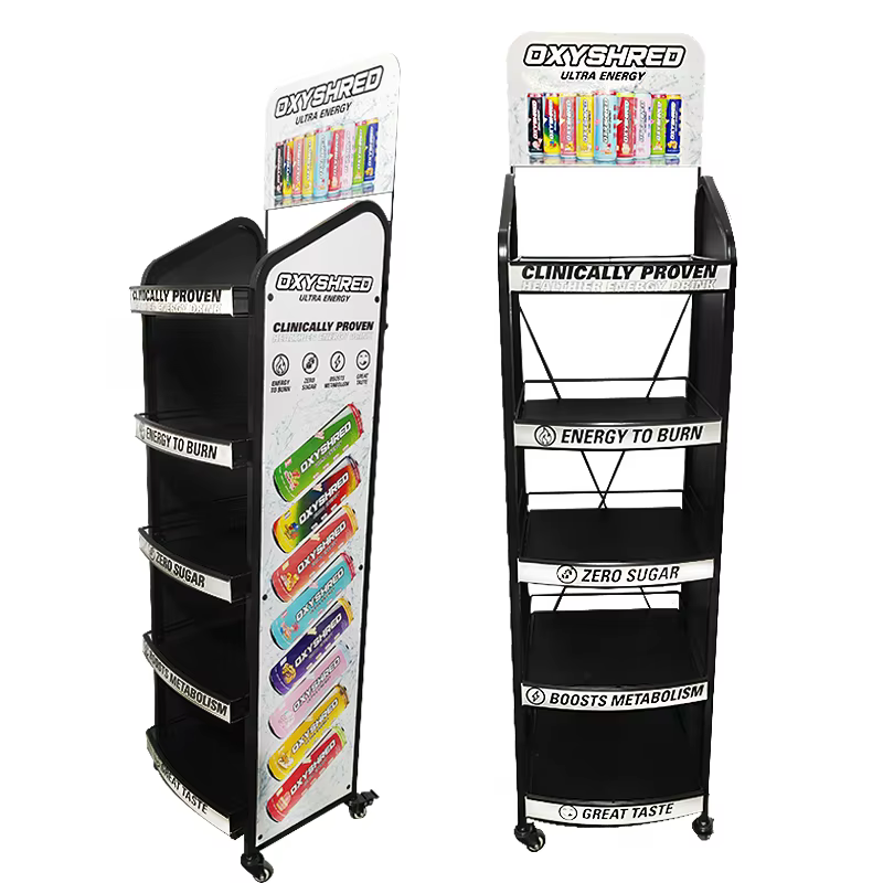 apache custom metal beverage display rack for beverage bottles and beer cans for supermarkets or liquor stores-0