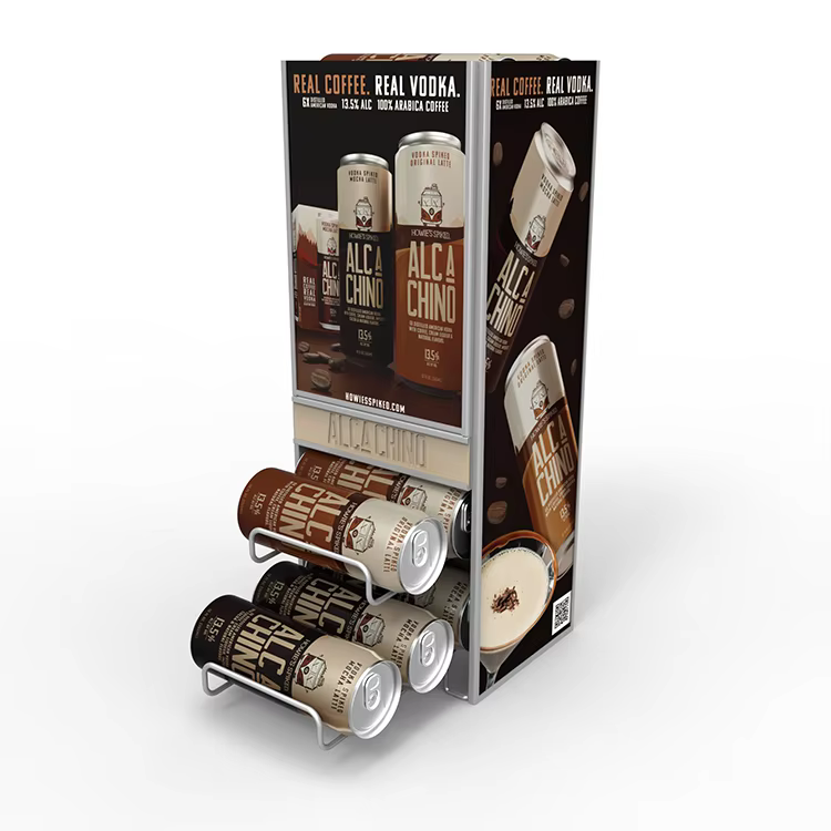 apache custom metal beverage display rack for beverage bottles and beer cans for supermarkets or liquor stores-8