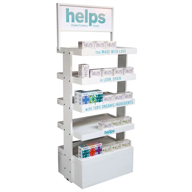 New Arrival Wood Beverage Bottle Display Rack Beer Floor Display Stand for Grocery Store