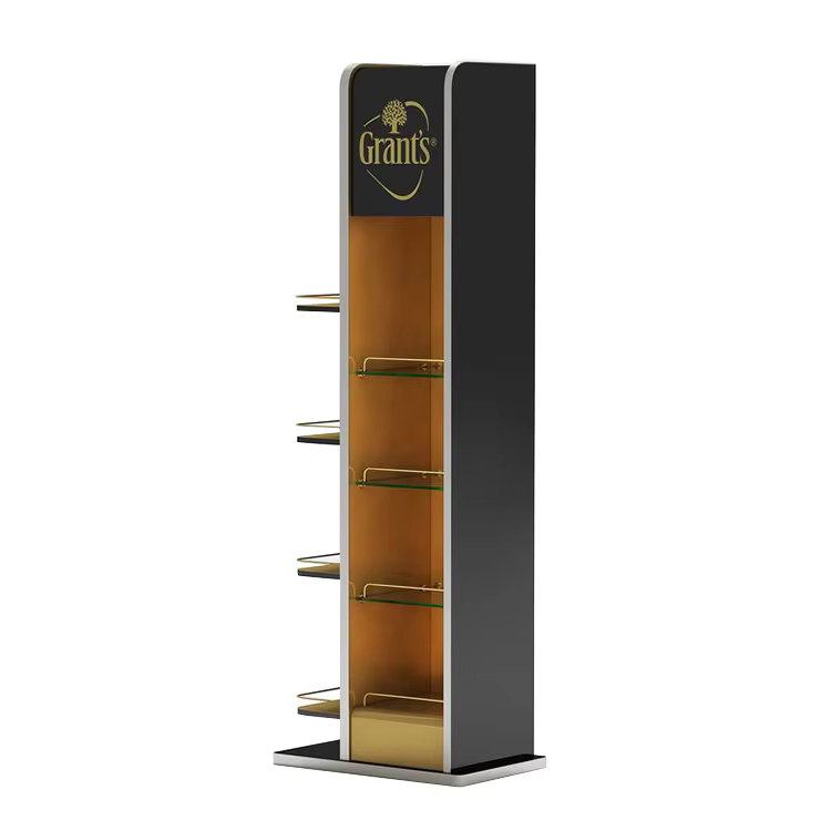 Customized Free Standing Stackable Supermarket Beverage Stand Bottle Juice Display Stand for Orange Juice supplier