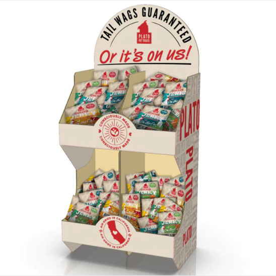 Présentoir en bois personnalisé pour friandises pour chiens Présentoirs en carton pour animalerie et vente au détail