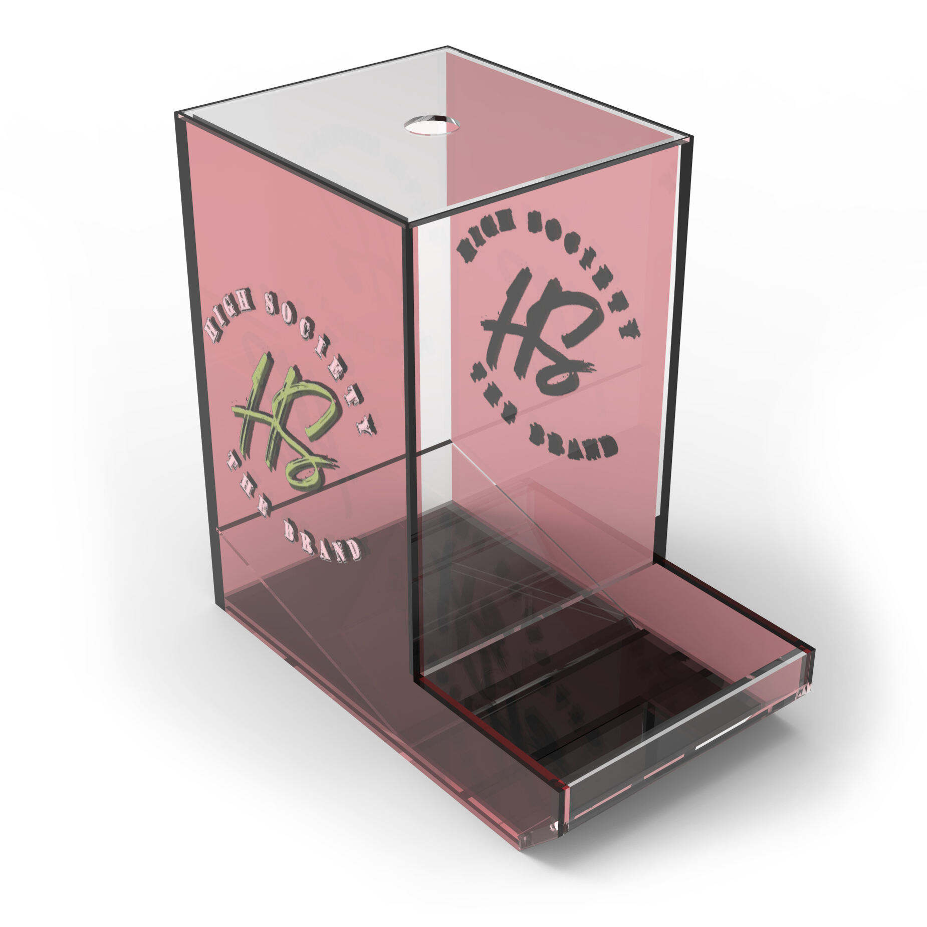 Présentoir acrylique de comptoir, distributeur mince pour pack de boissons en bouteille avec vitrine