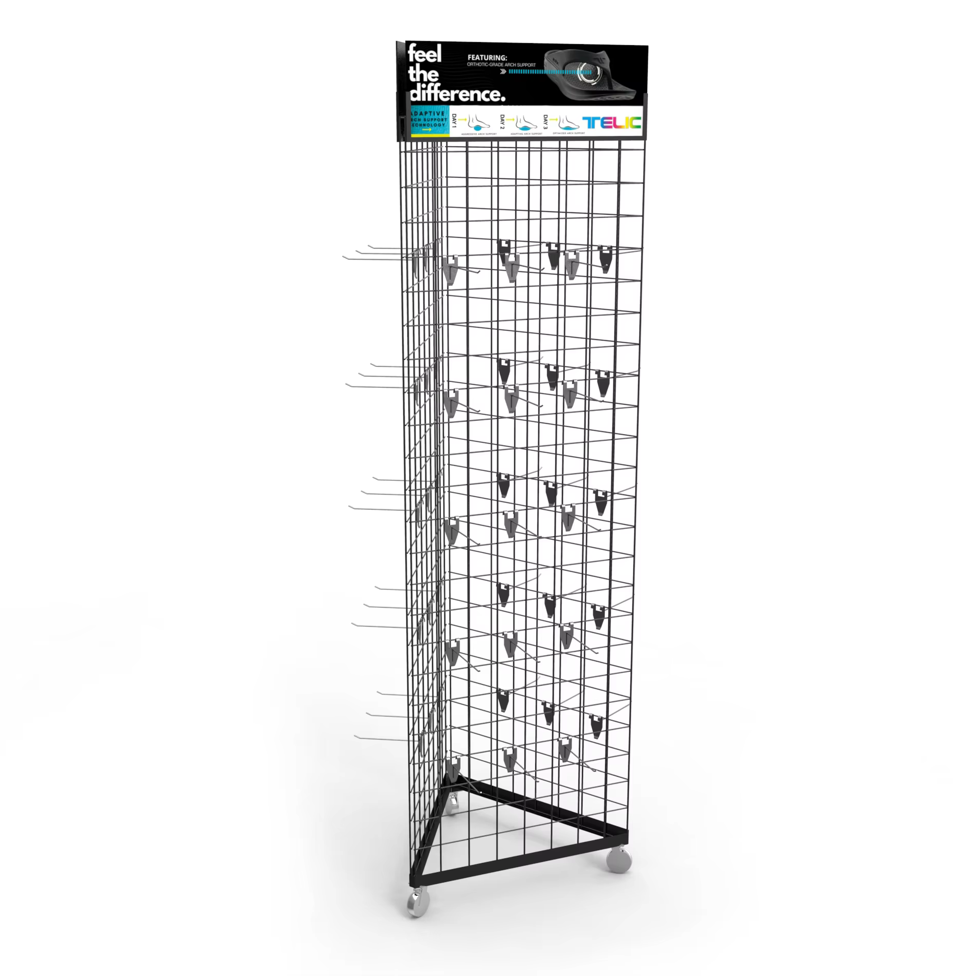 Apache Heavy Duty Metal Layer Plate Hole Board Display Rack Customizable for Floor to Floor Display Modern Style Supermarkets supplier