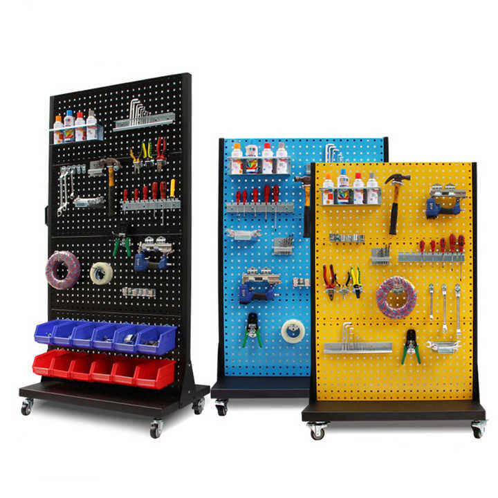 Support personnalisé métallique à crochets pour panneaux perforés – conçu pour outils manuels, outils électriques et outils de garage