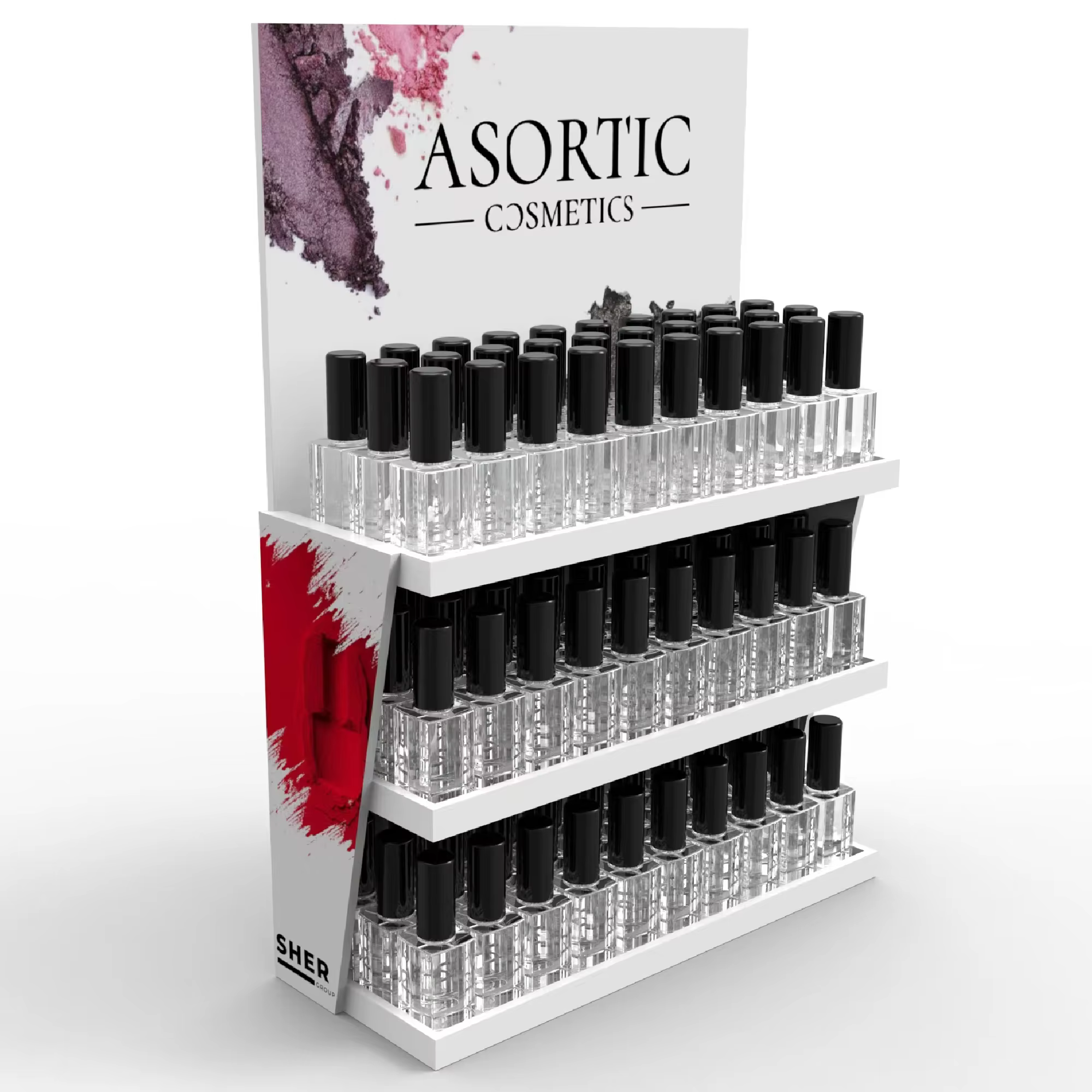 Apache Customized Eyelash Eyeliner Extension Foundation Make up Display Stand Cosmetic Display Stand for Brand Shop supplier