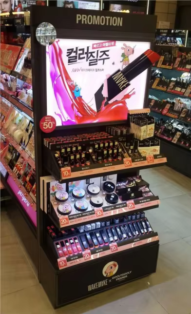 Apache Customized Eyelash Eyeliner Extension Make up Display Stand Cosmetic Display Rack for Retail Store Showing Stand factory