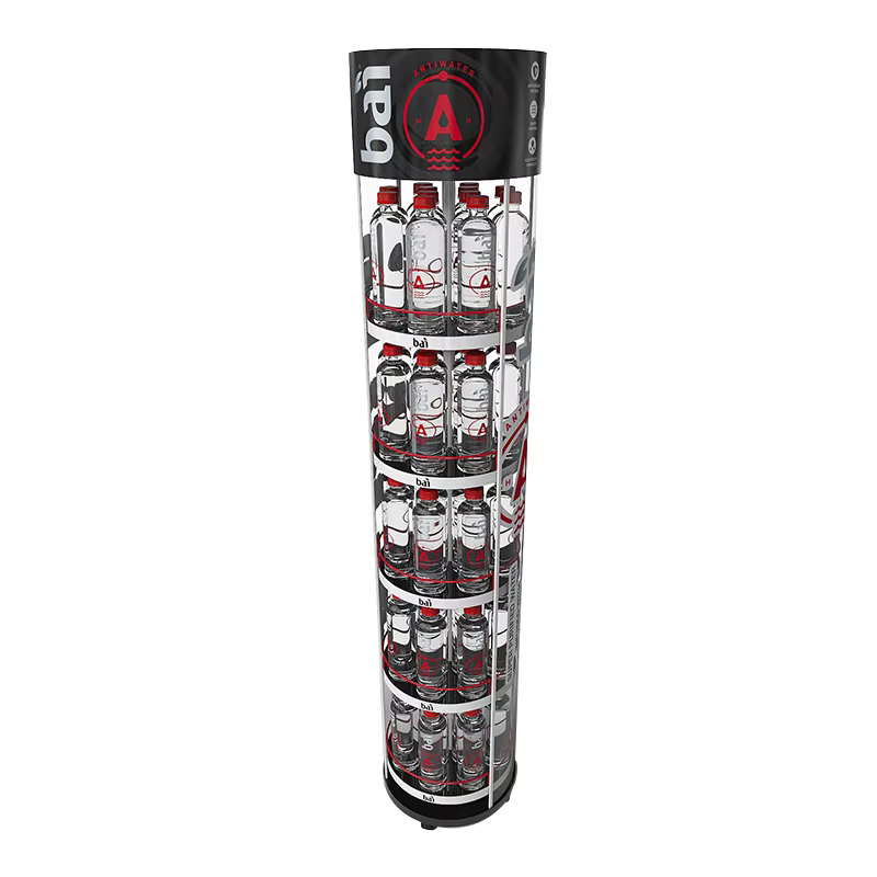 Apache Fashion Customizable Metal Mineral Water Display Stand for Supermarkets manufacture
