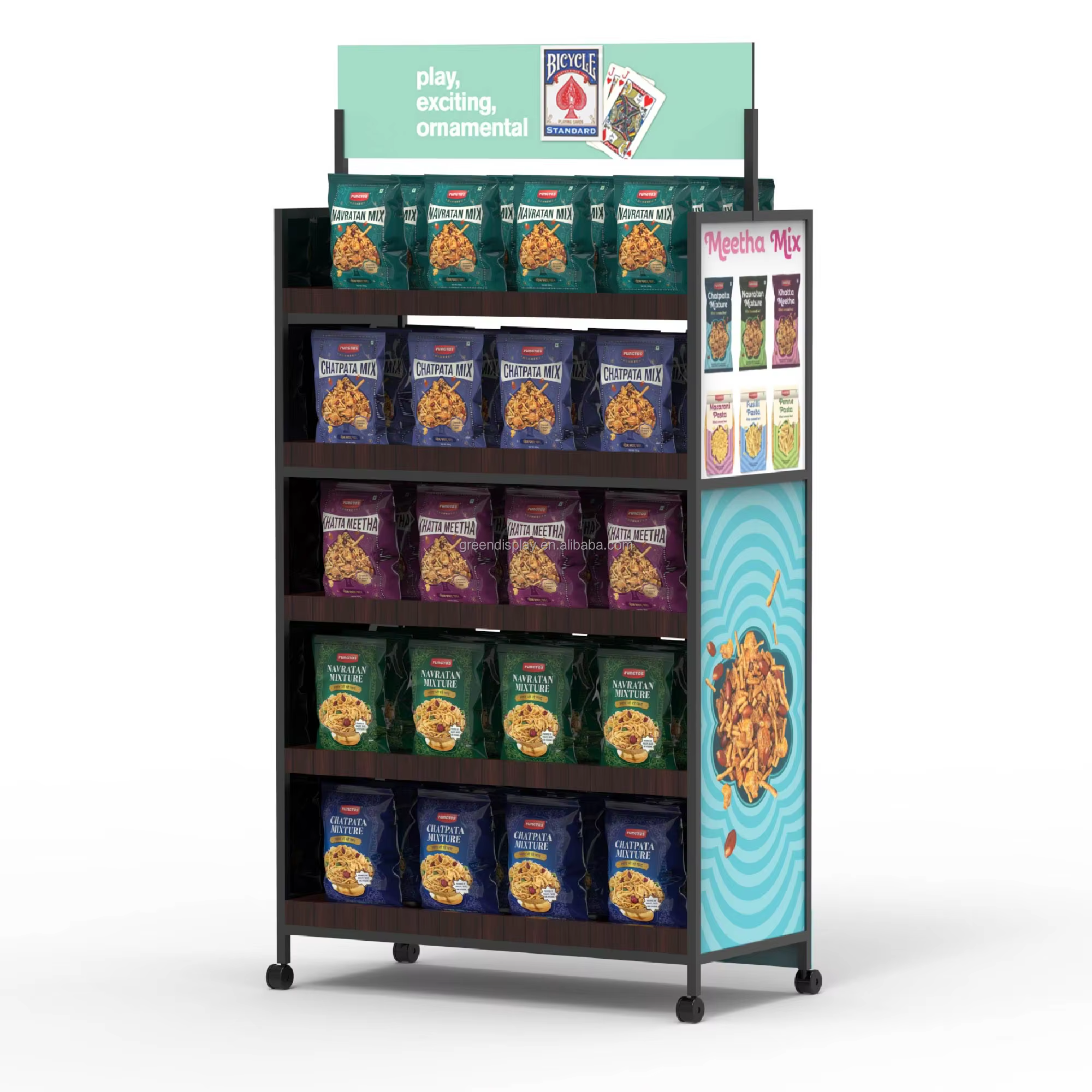 Apache Heavy Duty Metal Layer Plate Hole Board Display Rack Customizable for Floor to Floor Display Modern Style Supermarkets supplier