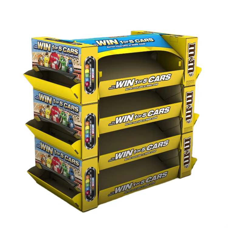 Customized Candy Store Snack Display Stand with Removable Metal Trays for Supermarket Shelves supplier